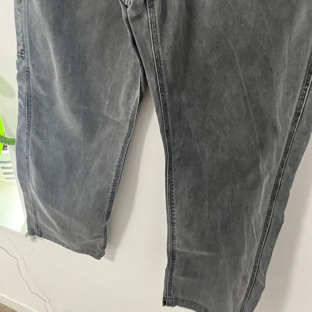 Aritzia Tna Gray Cargo Relaxed Fit Baggy Jeans Size 10t
